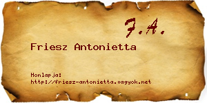Friesz Antonietta névjegykártya